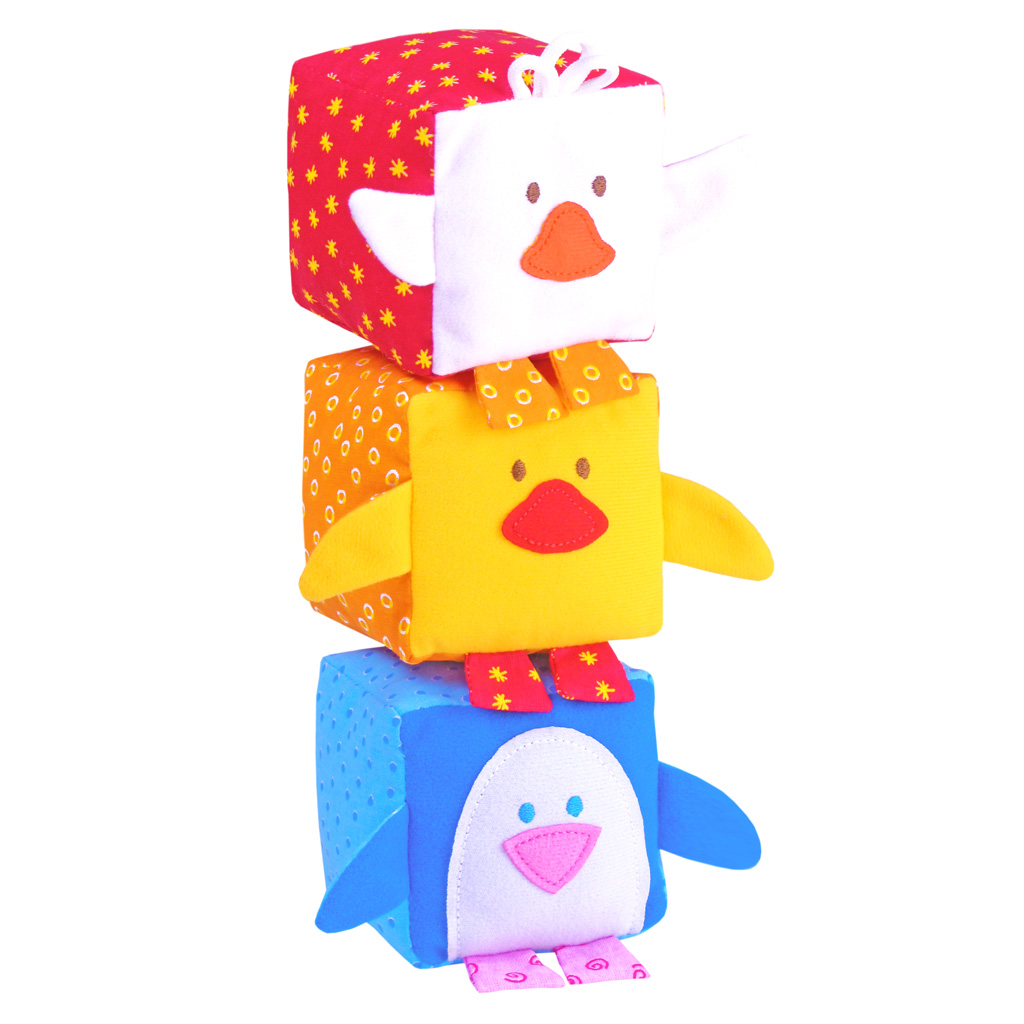 Набор из 3 кубиков "Зоомякиши" - Птицы  